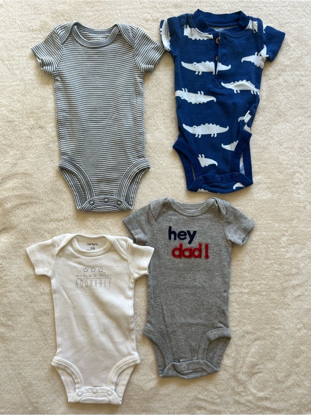 Bundle of 4 Carters/Just One You Short Sleeve Onsies
